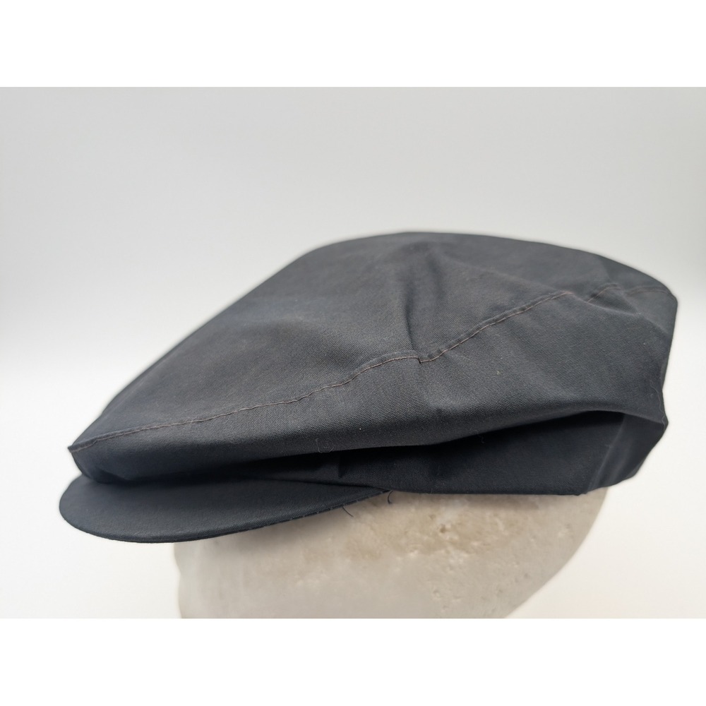 LL Bean Freeport Maine Black Flat Cap Snap Brim Newsboy Hat Large